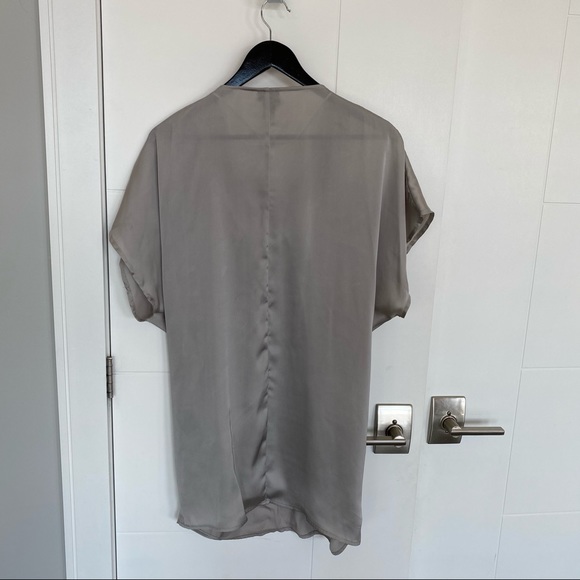 H&M Silver Silky Tunic with Intricate Beading - Picture 3 of 4